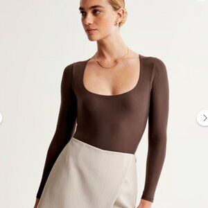 Brown Square Neck Abercrombie Bodysuit